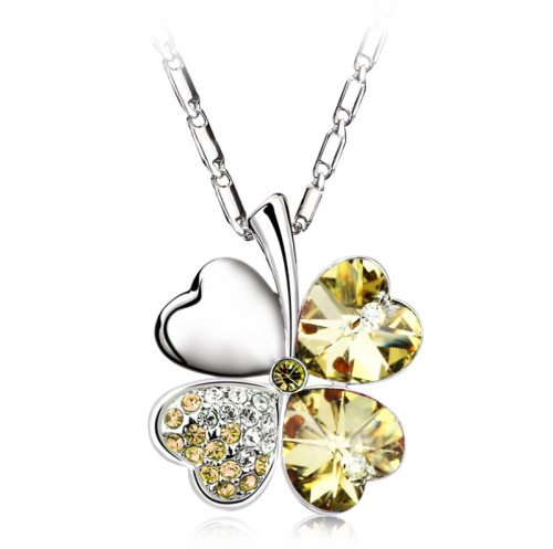 Κολιέ τετράφυλλο τριφύλλι, Made with Swarovski BC10545-J