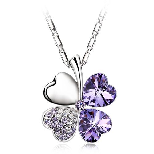 Κολιέ Violet Λουλούδι, Ορείχαλκος, με Swarovski BC10545-VI