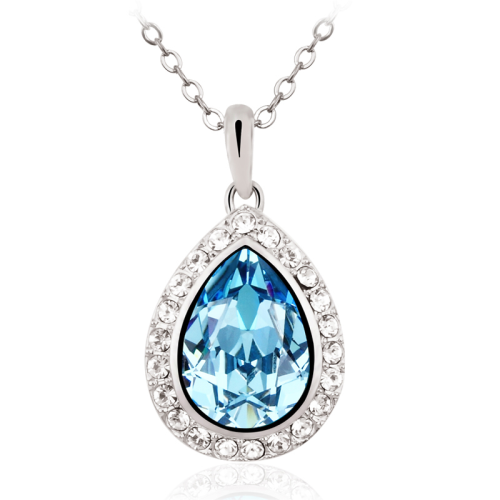 Swarovski κολιέ δάκρυ Ασημένιο, BC10580-AQ