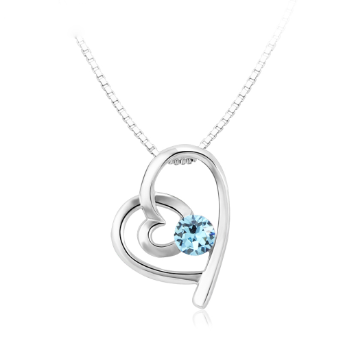 Κολιέ Καρδιά με Swarovski, Επιπλατινωμένο, BC10610-AQ