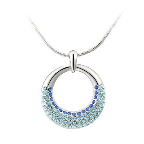 Κολιέ Σελήνη, Πλατίνα, με Swarovski BC10721-AQ