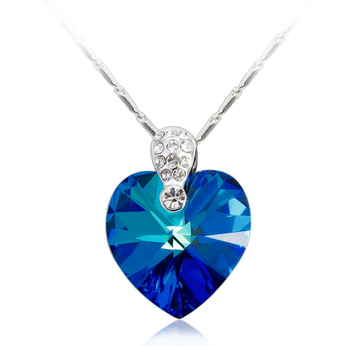 Κολιέ κρεμαστή Καρδιά Swarovski, Επιπλατινωμένο, BC10761-CBB
