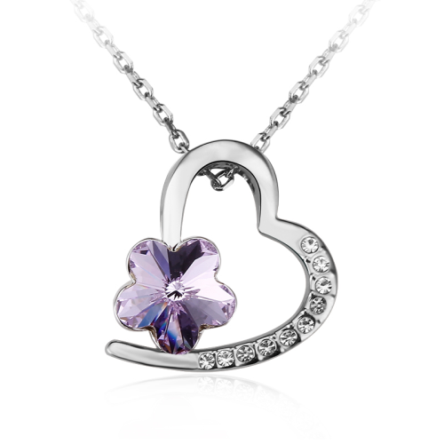 Κολιέ Καρδιά Swarovski Πλατίνα, BC10915-VI