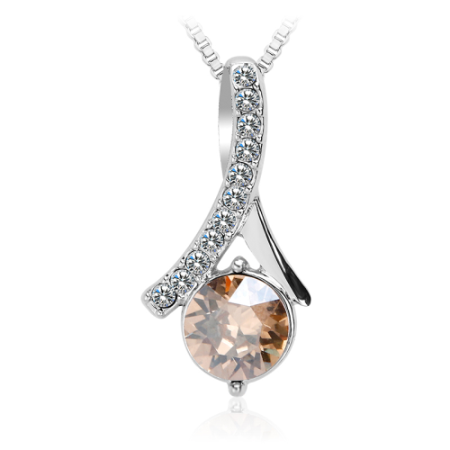 Κολιέ με πέτρα Swarovski Επιπλατινωμένο, BC16074-CH