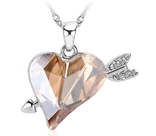 Κρεμαστή καρδιά Swarovski Επιπλατινωμένο, BC16083-CH