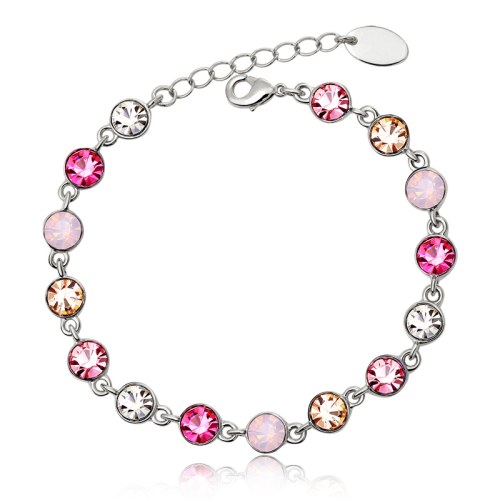 Βραχιόλι Πλατίνα Hot Pink, με Swarovski BC30202-HP