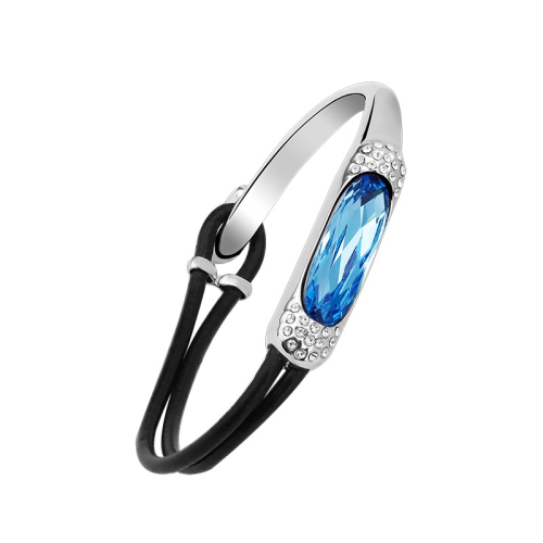 Μπρασελέ-Βραχιόλι πλατίνα με Σιέλ Swarovski BC50039-AQ