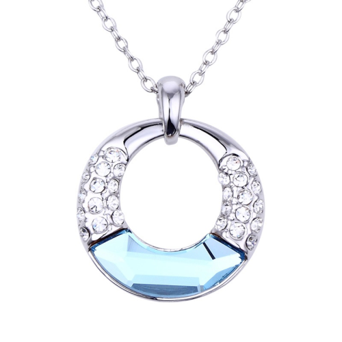 Κολιέ Round crystal Swarovski Πλατίνα, BC10414-AQ